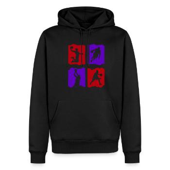 T-shirt de basket-ball B-ball Dunking Rebound Player - Sweat à capuche Premium bio Homme - noir - Devant - Nico (187cm)
