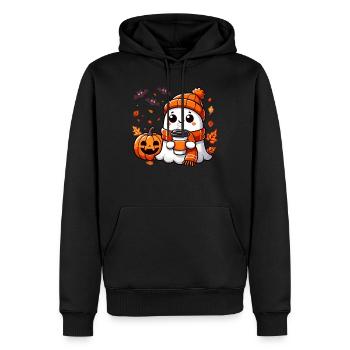 Halloween, Halloween Party, Kaffee, Tee - Männer Premium Bio Hoodie - Schwarz - Vorne - Nico (187cm)