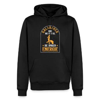 Galabauer ist nicht faul Landschaftsbauer - Männer Premium Bio Hoodie - Schwarz - Vorne - Nico (187cm)