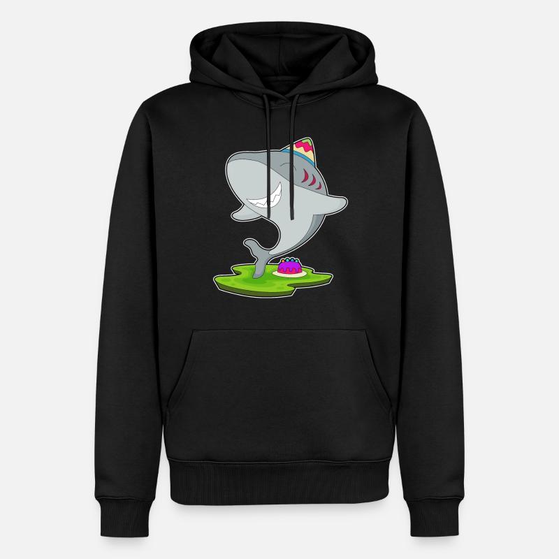Gâteau d’anniversaire requin - Sweat à capuche Premium bio Homme - noir