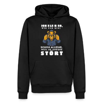 Funny Tshirt Funny Humor Sarcasm Lazy Fun - Men’s Premium Organic Hoodie - black - Front - Nico (187cm)