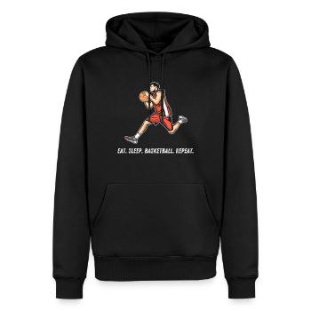 Basketball Tshirt B-Ball Dunking Rebound Player - Men’s Premium Organic Hoodie - black - Front - Nico (187cm)