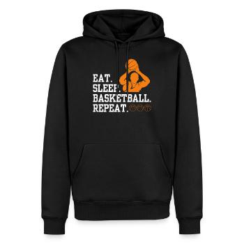 Basketball Tshirt B-Ball Dunking Rebound Player - Men’s Premium Organic Hoodie - black - Front - Nico (187cm)