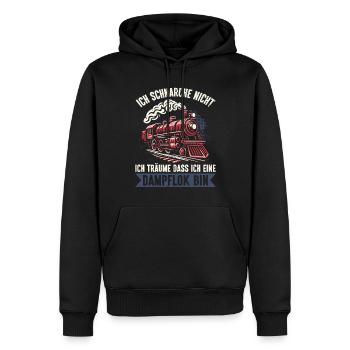Trains de locomotives à vapeur de chemin de fer miniature - Sweat à capuche Premium bio Homme - noir - Devant - Nico (187cm)