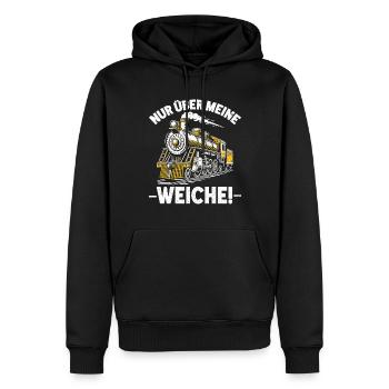 Trains de locomotives à vapeur de chemin de fer miniature - Sweat à capuche Premium bio Homme - noir - Devant - Nico (187cm)