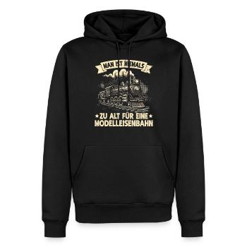 Trains de locomotives à vapeur de chemin de fer miniature - Sweat à capuche Premium bio Homme - noir - Devant - Nico (187cm)