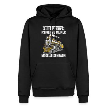 Trains de locomotives à vapeur de chemin de fer miniature - Sweat à capuche Premium bio Homme - noir - Devant - Nico (187cm)