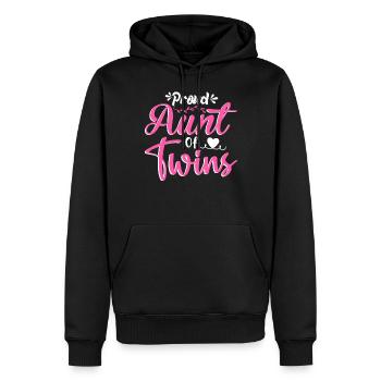 Proud Aunt of Twins Baby Pregnancy Announcement - Männer Premium Bio Hoodie - Schwarz - Vorne - Nico (187cm)