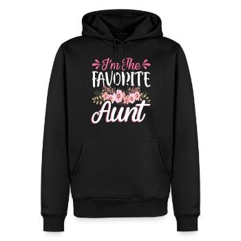 I'm The Favorite Aunt Baby Pregnancy Announcement - Männer Premium Bio Hoodie - Schwarz - Vorne - Nico (187cm)