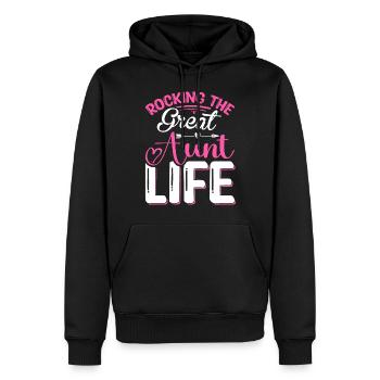 Rocking The Great Aunt Life Gifts Toddlers Boys - Men’s Premium Organic Hoodie - black - Front - Nico (187cm)