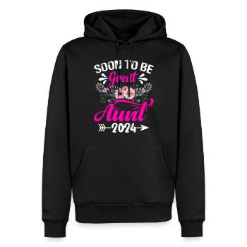 Soon to Be Great Aunt Floral Arrow Family Reveal - Männer Premium Bio Hoodie - Schwarz - Vorne - Nico (187cm)
