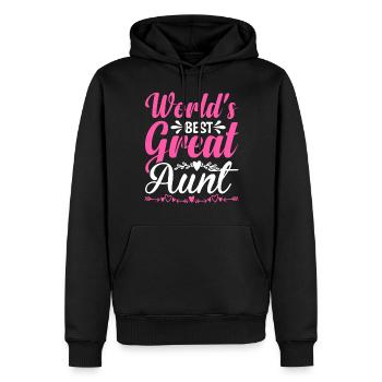 World's Best Great Aunt Floral Heart Gifts - Männer Premium Bio Hoodie - Schwarz - Vorne - Nico (187cm)