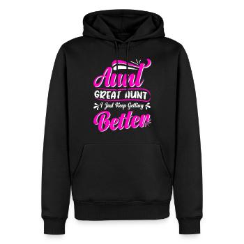 Aunt Great Aunt I Just Keep Getting Better Cute - Männer Premium Bio Hoodie - Schwarz - Vorne - Nico (187cm)