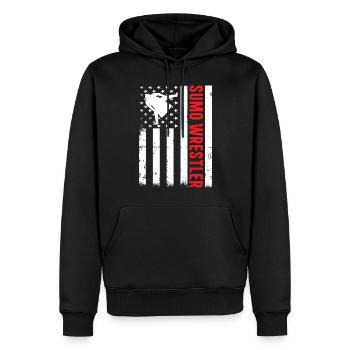 Lutteur de sumo Lutte de sumo Arts martiaux de sumo - Sweat à capuche Premium bio Homme - noir - Devant - Nico (187cm)