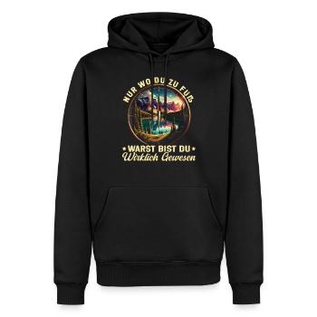 Berge Natur Bergsteigen Alpen Klettern Wandern - Männer Premium Bio Hoodie - Schwarz - Vorne - Nico (187cm)