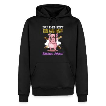 Cochon Tshirt Drôle Drôle Humour Femmes Mignon - Sweat à capuche Premium bio Homme - noir - Devant - Nico (187cm)