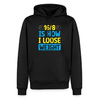 Jeûne intermittent Perte de poids - Sweat à capuche Premium bio Homme - noir - Devant - Nico (187cm)