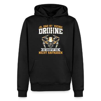 Pilote de drone quadricoptère Quadricoptère volant - Sweat à capuche Premium bio Homme - noir - Devant - Nico (187cm)