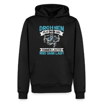 Pilote de drone quadricoptère Quadricoptère volant - Sweat à capuche Premium bio Homme - noir - Devant - Nico (187cm)