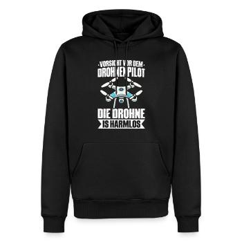Pilote de drone quadricoptère Quadricoptère volant - Sweat à capuche Premium bio Homme - noir - Devant - Nico (187cm)