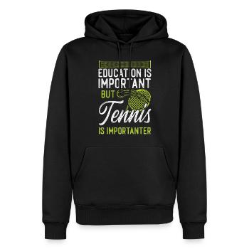 Raquette de joueur de tennis drôle - Sweat à capuche Premium bio Homme - noir - Devant - Nico (187cm)