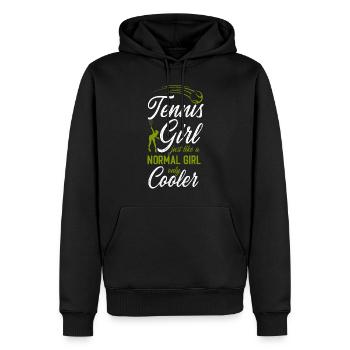 Drôle de joueur de tennis raquette fille - Sweat à capuche Premium bio Homme - noir - Devant - Nico (187cm)