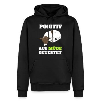 Lazy Tshirt Funny Funny Humor Sarcasm Tired - Men’s Premium Organic Hoodie - black - Front - Nico (187cm)