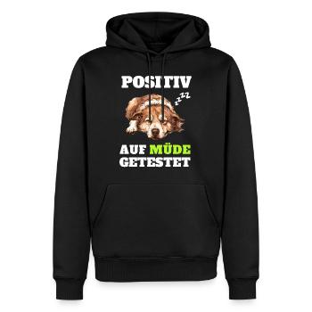Lazy Tshirt Funny Funny Humor Sarcasm Tired - Men’s Premium Organic Hoodie - black - Front - Nico (187cm)