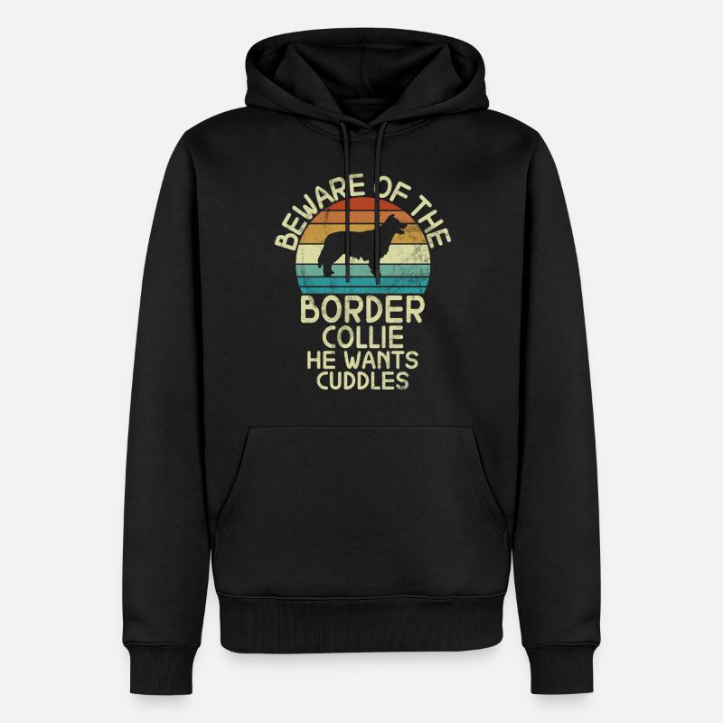 Cadeaux Border Collie - Sweat à capuche Premium bio Homme - noir