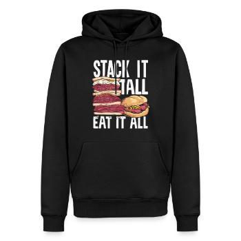 Sandwich Sandwich Snack Célébration - Sweat à capuche Premium bio Homme - noir - Devant - Nico (187cm)