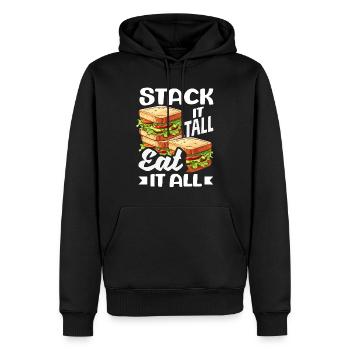 Sandwich Sandwich Snack Célébration - Sweat à capuche Premium bio Homme - noir - Devant - Nico (187cm)