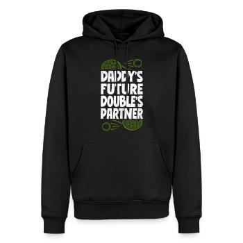 Funny Tennis Player Racket Daddy's - Männer Premium Bio Hoodie - Schwarz - Vorne - Nico (187cm)