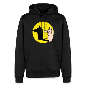 Handschattenpuppenspiel Puppen - Männer Premium Bio Hoodie - Schwarz - Vorne - Nico (187cm)