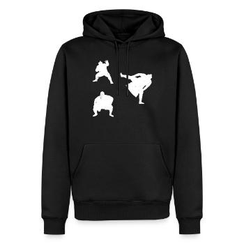 Sumo Silhouettes Sumo Lutte Sumo Fighter - Sweat à capuche Premium bio Homme - noir - Devant - Nico (187cm)