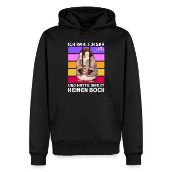 Funny Gift Penguin Funny Humor Lazy Fun - Men’s Premium Organic Hoodie - black - Front - Nico (187cm)