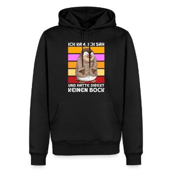 Funny Gift Penguin Funny Humor Lazy Fun - Men’s Premium Organic Hoodie - black - Front - Nico (187cm)