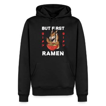 Ramen Nouilles Chibi Asie Dragon Nouilles Soupe Anime - Sweat à capuche Premium bio Homme - noir - Devant - Nico (187cm)