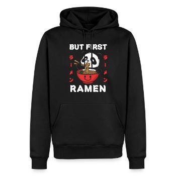 Nouilles Ramen Chibi Asie Soupe de nouilles Panda Anime - Sweat à capuche Premium bio Homme - noir - Devant - Nico (187cm)