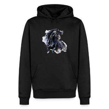 friesian horse - Männer Premium Bio Hoodie - Schwarz - Vorne - Nico (187cm)