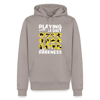 Handschattenpuppenspiel Puppen - Männer Premium Bio Hoodie - Taupe - Vorne - Nico (187cm)