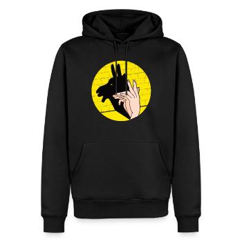 Handschattenpuppenspiel Puppen - Männer Premium Bio Hoodie - Schwarz - Vorne - Nico (187cm)