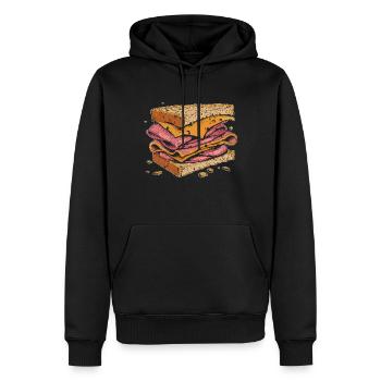 Sandwich Sandwich Snack Célébration - Sweat à capuche Premium bio Homme - noir - Devant - Nico (187cm)