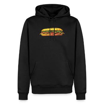 Sandwich Sandwich Snack Célébration - Sweat à capuche Premium bio Homme - noir - Devant - Nico (187cm)