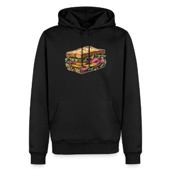 Sandwich Sandwich Snack Célébration - Sweat à capuche Premium bio Homme - noir - Devant - Nico (187cm)