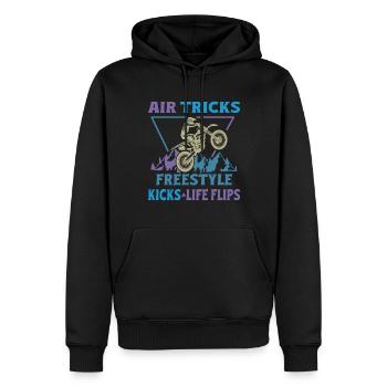 Dirt Biker Riding Air Tricks Freestyle Dirt Bike - Männer Premium Bio Hoodie - Schwarz - Vorne - Nico (187cm)