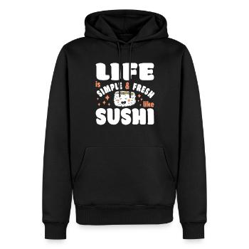 Sushi Lover Life est simple et frais comme les sushis - Sweat à capuche Premium bio Homme - noir - Devant - Nico (187cm)