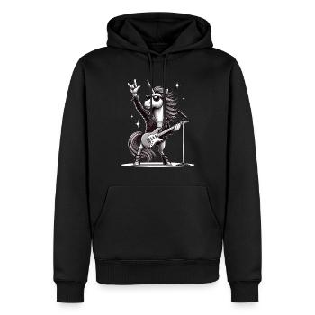Rock, Rocker, Rock Musik, Heavy Metal, Rock Hand - Männer Premium Bio Hoodie - Schwarz - Vorne - Nico (187cm)
