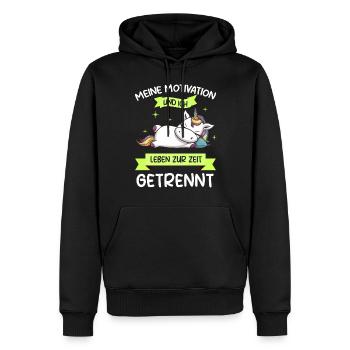 Lazy Tshirt Work Unicorn Funny Sarcasm Office - Men’s Premium Organic Hoodie - black - Front - Nico (187cm)