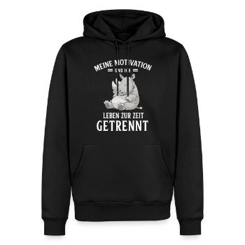 Lazy Tshirt Work Rhino Funny Sarcasm Office - Men’s Premium Organic Hoodie - black - Front - Nico (187cm)