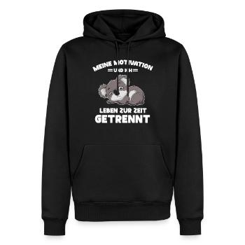Lazy Tshirt Work Koala Funny Sarcasm Office - Men’s Premium Organic Hoodie - black - Front - Nico (187cm)